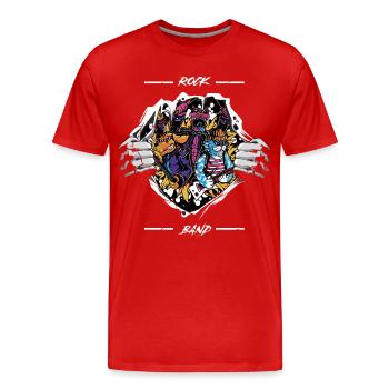 Rock Band - Men's Premium Organic T-Shirt - red - Front - Damien (186cm)