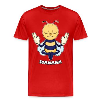 Zommm Yoga Bee - Men's Premium Organic T-Shirt - red - Front - Damien (186cm)