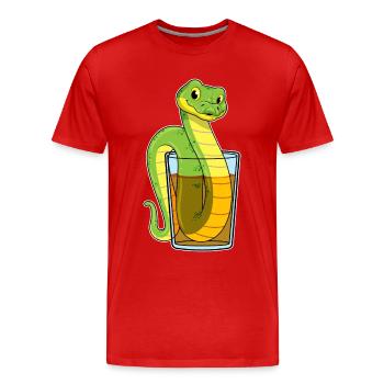 Schlange Saft - Männer Premium Bio T-Shirt - Rot - Vorne - Damien (186cm)
