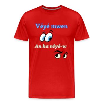 Véyé mwen an ka véyé-w - T-shirt bio Premium Homme - rouge - Devant - Damien (186cm)