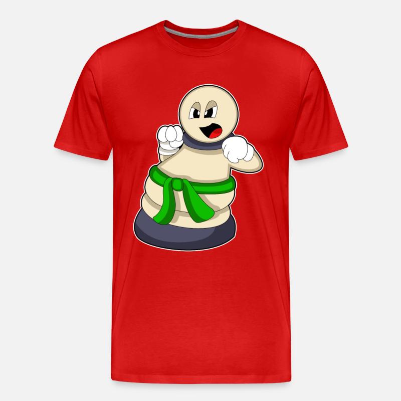 Schachfigur Bauer beim Schach - Männer Premium Bio T-Shirt - Rot