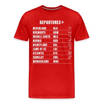 vol voyage rêve humour fantastique film destination pilote lo - T-shirt bio Premium Homme - rouge - Devant - Damien (186cm)