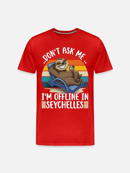 Seychelles Holiday Trip Sloth - Men's Premium Organic T-Shirt - red