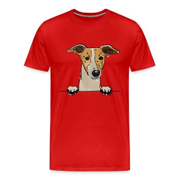 Whippet Dog für spähende Hundeliebhaber - Männer Premium Bio T-Shirt - Rot - Vorne - Damien (186cm)