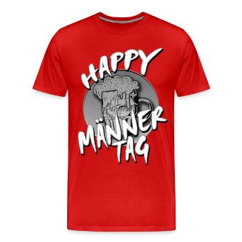 Happy Men’s Day Bière - T-shirt bio Premium Homme - rouge - Devant - Damien (186cm)