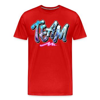 Team - Men's Premium Organic T-Shirt - red - Front - Damien (186cm)
