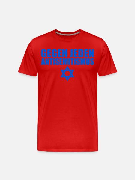 Gegen jeden antisemitismus - Männer Premium Bio T-Shirt - Rot