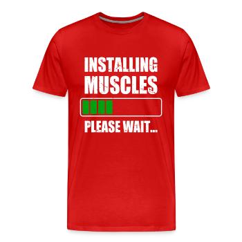L’installation des muscles muscles installe l’entraînement au gymnase - T-shirt bio Premium Homme - rouge - Devant - Damien (186cm)