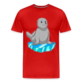 Banquise de phoque - T-shirt bio Premium Homme - rouge - Devant - Damien (186cm)