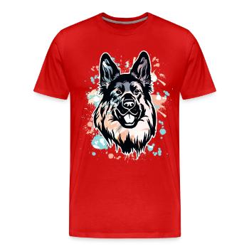 Berger allemand - T-shirt bio Premium Homme - rouge - Devant - Damien (186cm)