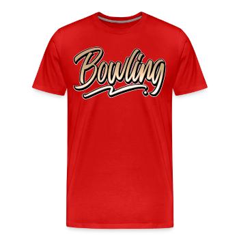 Bowling - Männer Premium Bio T-Shirt - Rot - Vorne - Damien (186cm)