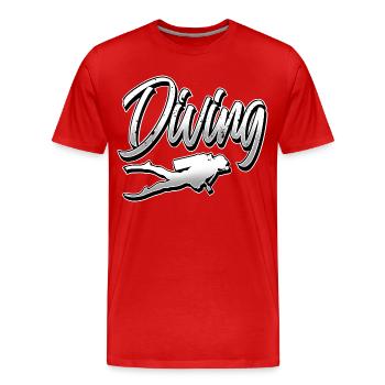 Tauchen Taucher - Männer Premium Bio T-Shirt - Rot - Vorne - Damien (186cm)