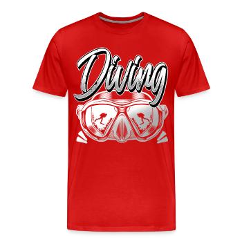 Tauchen Taucher - Männer Premium Bio T-Shirt - Rot - Vorne - Damien (186cm)