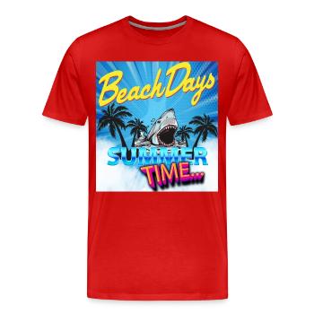 Heure d'été - T-shirt bio Premium Homme - rouge - Devant - Damien (186cm)