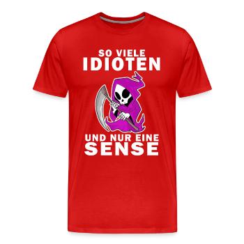 Sensenmann Dame - Männer Premium Bio T-Shirt - Rot - Vorne - Damien (186cm)