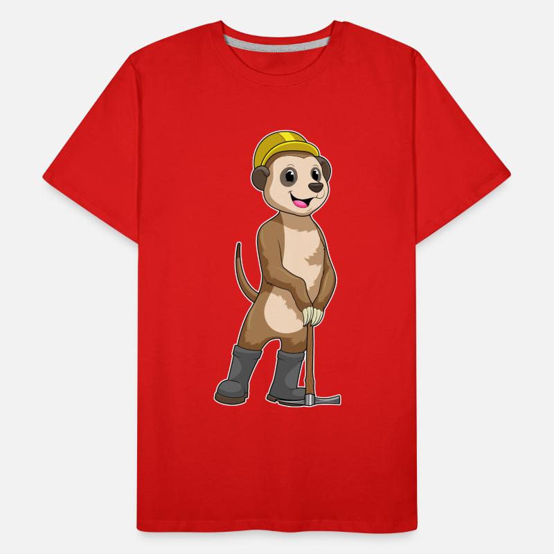 Les suricates comme mineurs avec des pioches T-shirt bio Premium Homme
