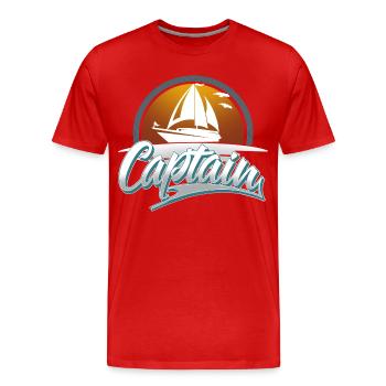 Capitaine Bateau à moteur Voilier Bateau Bateau - T-shirt bio Premium Homme - rouge - Devant - Damien (186cm)
