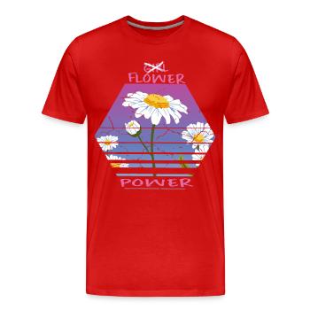Sonnenblumen - Männer Premium Bio T-Shirt - Rot - Vorne - Damien (186cm)