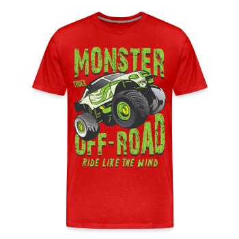 Offroad Monster Truck - Männer Premium Bio T-Shirt - Rot - Vorne - Damien (186cm)