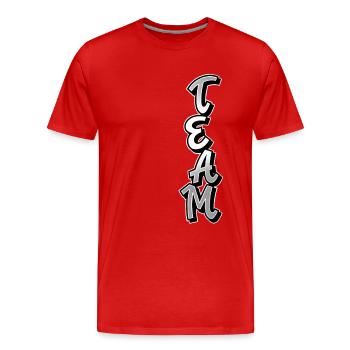 Équipe - T-shirt bio Premium Homme - rouge - Devant - Damien (186cm)