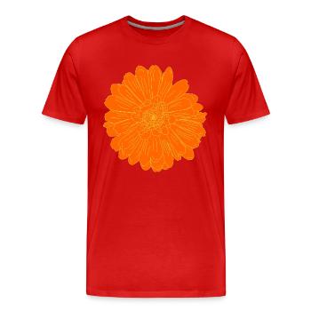 Blüte Orange Classic - Männer Premium Bio T-Shirt - Rot - Vorne - Damien (186cm)