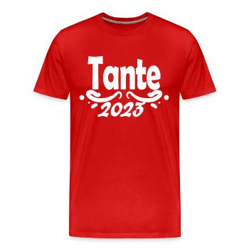Tante 2023 - Werdende Tante - Tante werden - Männer Premium Bio T-Shirt - Rot - Vorne - Damien (186cm)