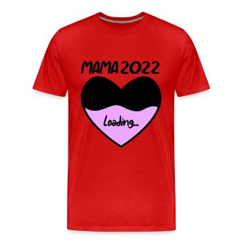 Mama 2022 - Werdende Mutter 2022 loading - Männer Premium Bio T-Shirt - Rot - Vorne - Damien (186cm)