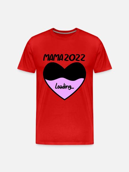 Mama 2022 - Werdende Mutter 2022 loading - Männer Premium Bio T-Shirt - Rot