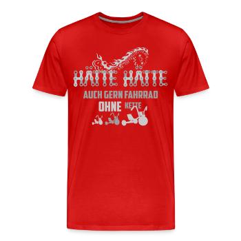 Hätte Hätte auch gern Fahrrad ohne Kette - Männer Premium Bio T-Shirt - Rot - Vorne - Damien (186cm)