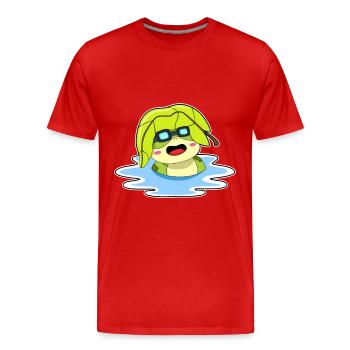 Frosch Sonnenbaden - Männer Premium Bio T-Shirt - Rot - Vorne - Damien (186cm)