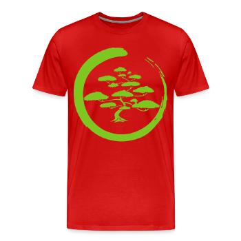 Arbre du Japon vert - T-shirt bio Premium Homme - rouge - Devant - Damien (186cm)
