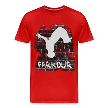 Parkour - T-shirt bio Premium Homme - rouge - Devant - Damien (186cm)
