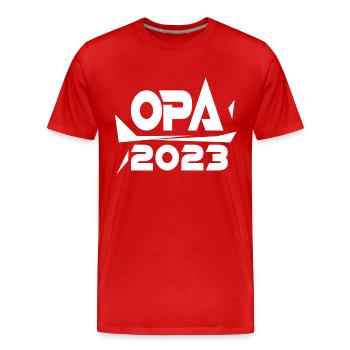 Opa 2023 - Opa werden - Bald Opa - Männer Premium Bio T-Shirt - Rot - Vorne - Damien (186cm)