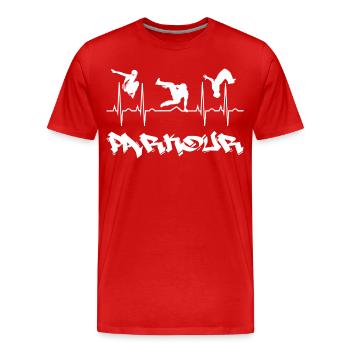 Parkour - Men's Premium Organic T-Shirt - red - Front - Damien (186cm)