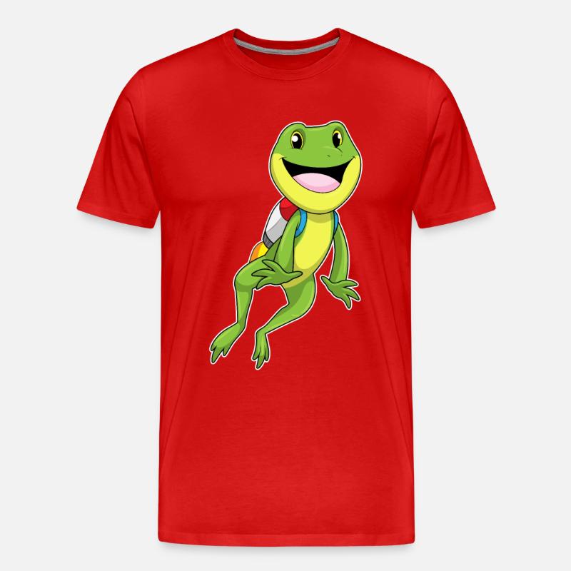 Frosch Jetpack - Männer Premium Bio T-Shirt - Rot