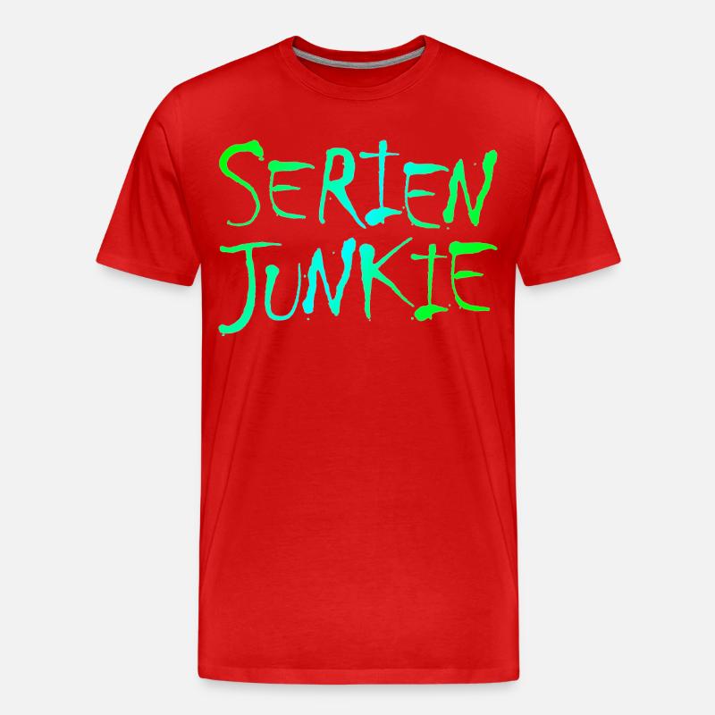 NERDY forever - Serienjunkie - Männer Premium Bio T-Shirt - Rot