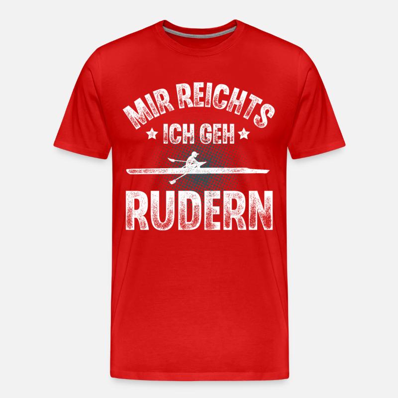 Rudern Ruderer Ruderboot - Männer Premium Bio T-Shirt - Rot