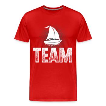 Voilier Voilier Voilier Équipage de l’équipe de voiliers - T-shirt bio Premium Homme - rouge - Devant - Damien (186cm)