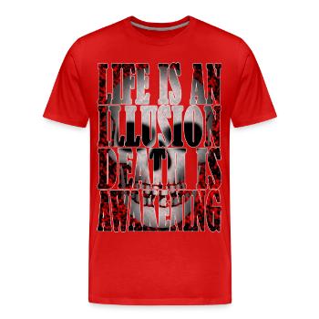 La vie est une illusion R6Z - T-shirt bio Premium Homme - rouge - Devant - Damien (186cm)