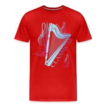 Musique de harpe classique - T-shirt bio Premium Homme - rouge - Devant - Damien (186cm)