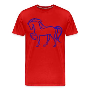 Cool Pferde Islandpferde Stute Pferdeliebe - Männer Premium Bio T-Shirt - Rot - Vorne - Damien (186cm)