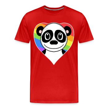 Homosexuell Regenbogen Panda LGBT - Männer Premium Bio T-Shirt - Rot - Vorne - Damien (186cm)
