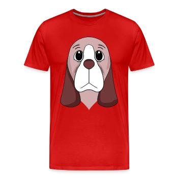 Chiens de race Basset Hound - T-shirt bio Premium Homme - rouge - Devant - Damien (186cm)