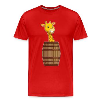 Giraffe Fass - Männer Premium Bio T-Shirt - Rot - Vorne - Damien (186cm)