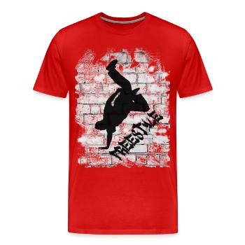 Nage libre - T-shirt bio Premium Homme - rouge - Devant - Damien (186cm)