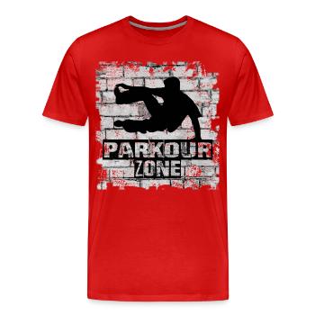 Parkour - T-shirt bio Premium Homme - rouge - Devant - Damien (186cm)