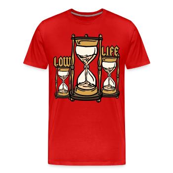 Sanduhr Low Life - Männer Premium Bio T-Shirt - Rot - Vorne - Damien (186cm)