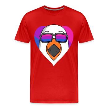 Cadeau de mouette bisexuelle - T-shirt bio Premium Homme - rouge - Devant - Damien (186cm)