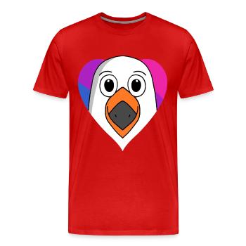 Cadeau de mouette bisexuelle - T-shirt bio Premium Homme - rouge - Devant - Damien (186cm)