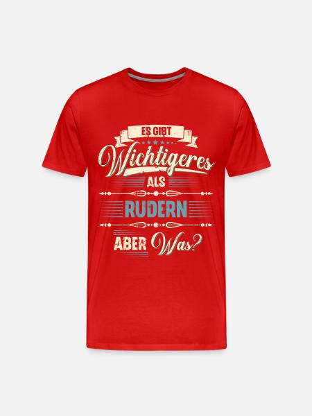 Rudern Ruderer Ruderboot - Männer Premium Bio T-Shirt - Rot